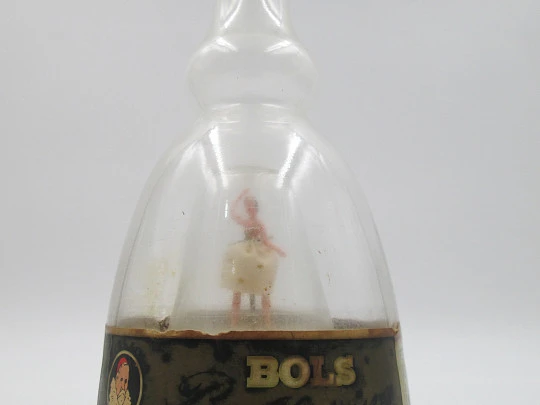 Botella musical. Destilería Lucas Bols. Años 50. Cuerda. Bailarina