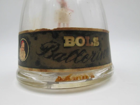 Botella musical. Destilería Lucas Bols. Años 50. Cuerda. Bailarina