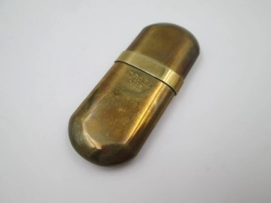 Brass Nº5 vintage petrol lighter. Gold plated metal. Japan. 1990's