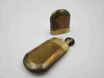 Brass Nº5 vintage petrol lighter. Gold plated metal. Japan. 1990's