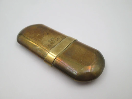 Brass Nº5 vintage petrol lighter. Gold plated metal. Japan. 1990's