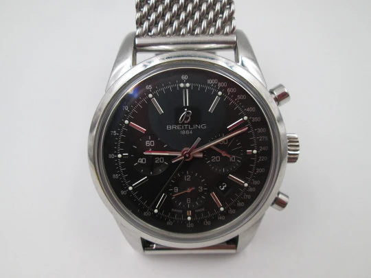 Breitling Transocean automatic aviator chronograph. Stainless steel. Swiss. 2012 Breitling Transocean automatic aviator chronograph. Stainless steel. Swiss. 2012