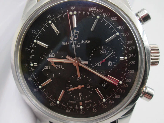 Breitling Transocean automatic aviator chronograph. Stainless steel. Swiss. 2012 Breitling Transocean automatic aviator chronograph. Stainless steel. Swiss. 2012