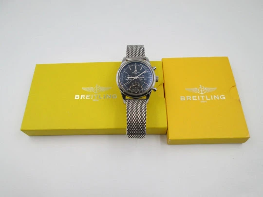 Breitling Transocean cronógrafo automático de aviador. Acero inoxidable. Suiza. 2012