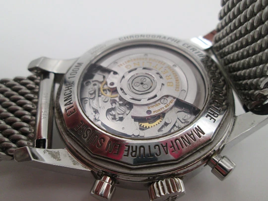 Breitling Transocean cronógrafo automático de aviador. Acero inoxidable. Suiza. 2012 Breitling Transocean cronógrafo automático de aviador. Acero inoxidable. Suiza. 2012