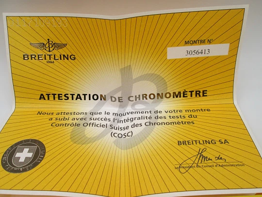 Breitling Transocean cronógrafo automático de aviador. Acero inoxidable. Suiza. 2012 Breitling Transocean cronógrafo automático de aviador. Acero inoxidable. Suiza. 2012