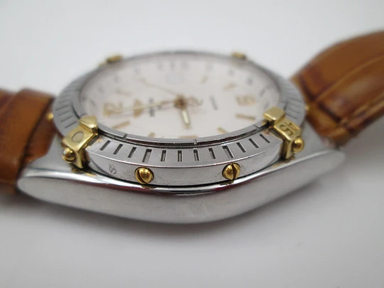 Breitling Wings. Automatic. Steel & gold details. 100 meters. Strap. 2001