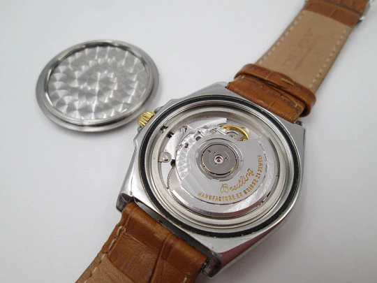 Breitling Wings. Automatic. Steel & gold details. 100 meters. Strap. 2001