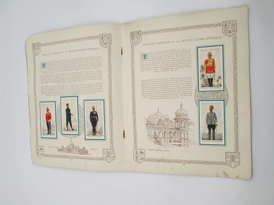 British Empire military uniforms picture cards album. John Player. 50 colour images. 1940's