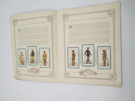 British Empire military uniforms picture cards album. John Player. 50 colour images. 1940's