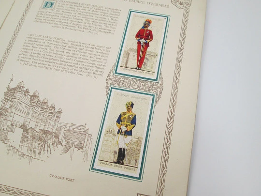 British Empire military uniforms picture cards album. John Player. 50 colour images. 1940's