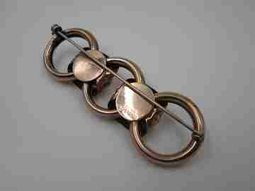 Broche mujer arandelas Napier. Plata de ley vermeil. 1930. EEUU. Alfiler