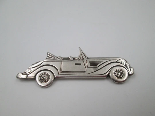 Broche unisex. Plata de ley. Volkswagen Escarabajo descapotable. Europa. 1970