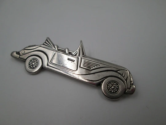 Broche unisex. Plata de ley. Volkswagen Escarabajo descapotable. Europa. 1970