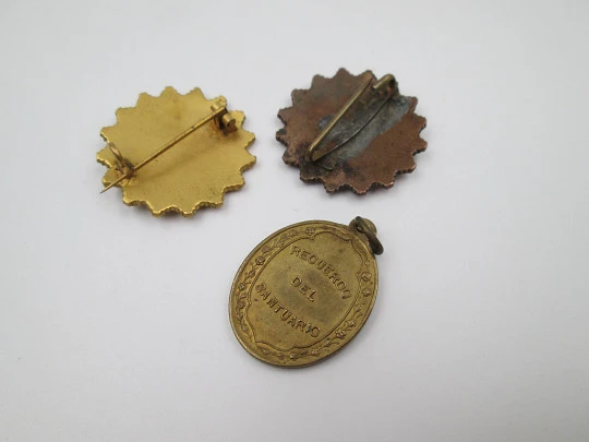 Bronze medal and enamel badges Archconfraternity of Our Lady of Cortes. 1950's