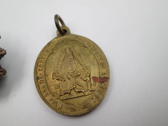 Bronze medal and enamel badges Archconfraternity of Our Lady of Cortes. 1950's