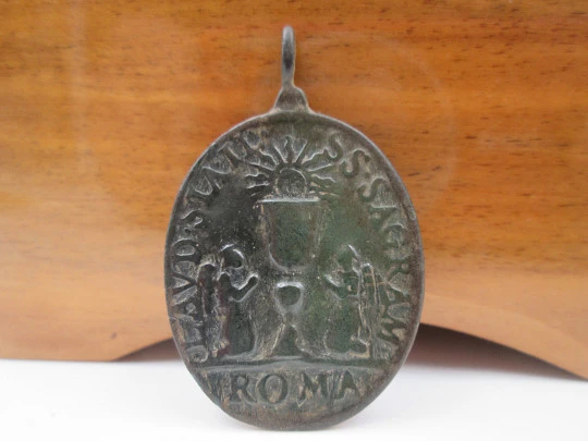 Bronze medal. Immaculate Conception and Blessed Sacrament. 18th century. Rome