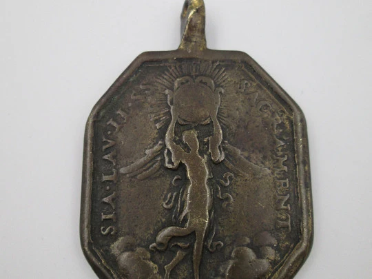 Bronze medal. Immaculate Conception and Blessed Sacrament. Octagonal. 18th century