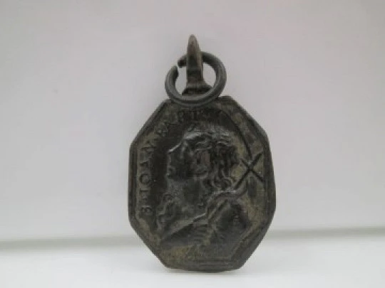 Bronze medal. Saint John the Baptist and Saint Paul the Apostle. 18th century. Spain