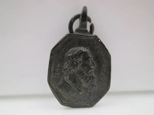 Bronze medal. Saint John the Baptist and Saint Paul the Apostle. 18th century. Spain