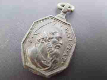 Bronze medal. Saint John the Baptist and Saint Paul the Apostle. 18th century. Spain