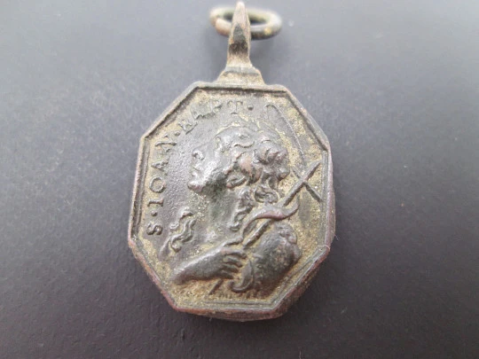 Bronze medal. Saint John the Baptist and Saint Paul the Apostle. 18th century. Spain