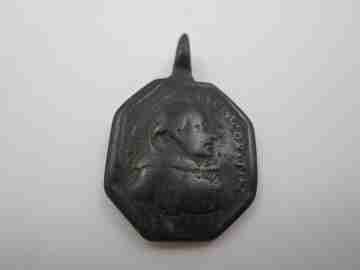 Bronze medal. Saint Nicholas and Our Lady of the Risco. 18th century. Spain