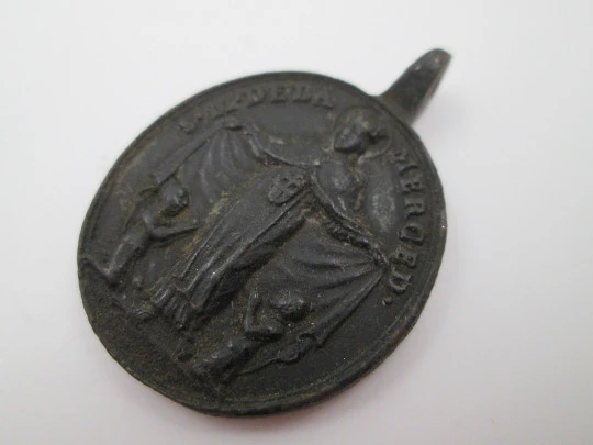 Bronze medal. Saint Raymond Nonnatus and Virgin of Mercy. 18th century