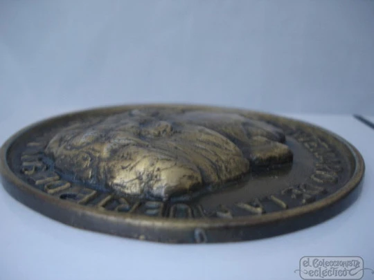 Bronze plaque. Centenary San Juan Bosco. Circa 1988. High relief 