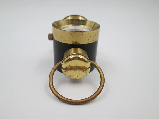 Buler De Luxe table clock. Blued bronze. Manual winding. Lamp shape. 1970's. Swiss