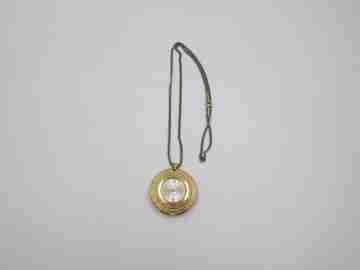 Buler pendant watch. Gold plated & archer enamel. Manual wind. Swiss