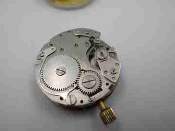 Buler table miniature cannon clock. Blued bronze. Manual winding. 1970's. Swiss