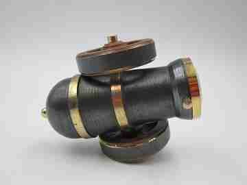 Buler table miniature cannon clock. Blued bronze. Manual winding. 1970's. Swiss
