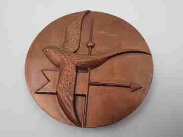 'Bullfight with the cape' FNMT bronze medal. Relief work. Manolo Prieto. 1963
