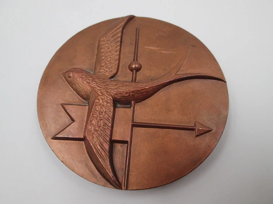 'Bullfight with the cape' FNMT bronze medal. Relief work. Manolo Prieto. 1963