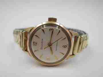 Bulova lady wristwatch. Manual winding. Steel and gold plated. Bracelet. 1960's