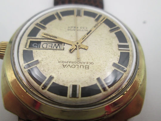 Bulova Oceanographer 333. Acero y chapado oro. Automático. Día y fecha. 1970. Suiza