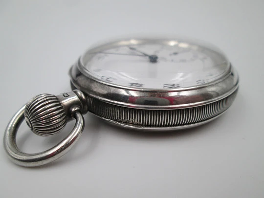 Buren. Sterling silver. Stem-wind. 1930's. Open face. Swiss. 15 jewels