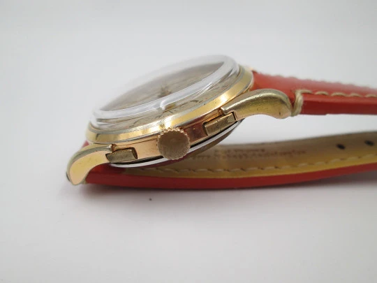 BWC Swiss chronograph. Gold plated case & stainless steel back. Manual wind. 1960's BWC Swiss chronograph. Gold plated case & stainless steel back. Manual wind. 1960's