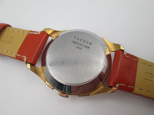 BWC Swiss chronograph. Gold plated case & stainless steel back. Manual wind. 1960's BWC Swiss chronograph. Gold plated case & stainless steel back. Manual wind. 1960's