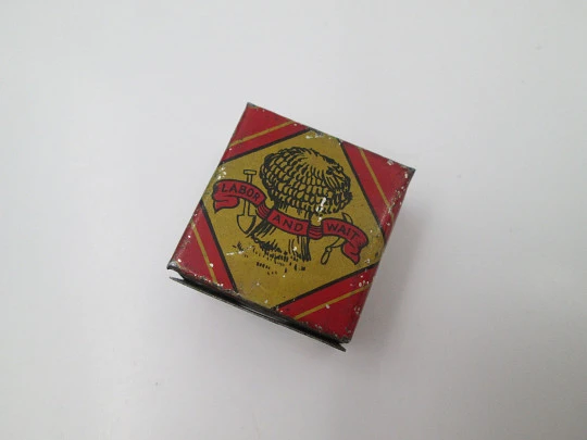 C.W.S. Goods pocket advertising pencil sharpener. Lithographed tinplate. UK, 1930's