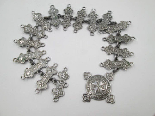 Cadena de reloj de bolsillo con medalla y eslabones barras anuales St John Ambulance