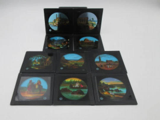Caja 10 placas fotográficas cristal Kranseder & Cie. Escenas de viajes. Alemania. 1910