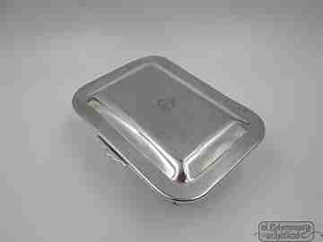 Caja joyero. Plata de ley 925. Años 70. Patas garras león. Iniciales