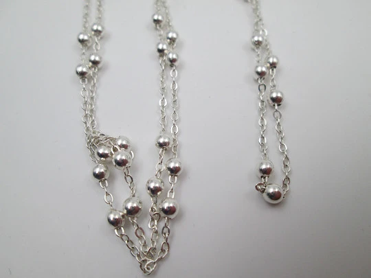 Caller of angels women's necklace. Sterling silver. Winged sphere and links chain. 2000's