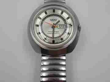 Camy Montego. Stainless steel. Automatic. 1970's. Bracelet. Date & Day