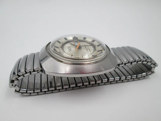 Camy Montego. Stainless steel. Automatic. 1970's. Bracelet. Date & Day