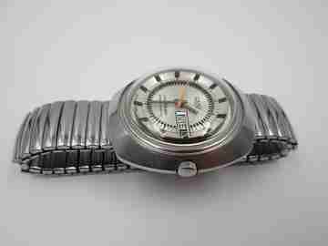 Camy Montego. Stainless steel. Automatic. 1970's. Bracelet. Date & Day