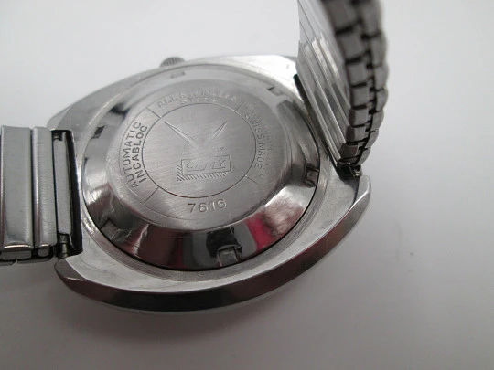 Camy Montego. Stainless steel. Automatic. 1970's. Bracelet. Date & Day