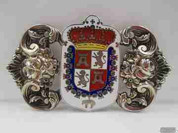 Cape clasp. Sterling silver & enamel. Castile and Leon shield